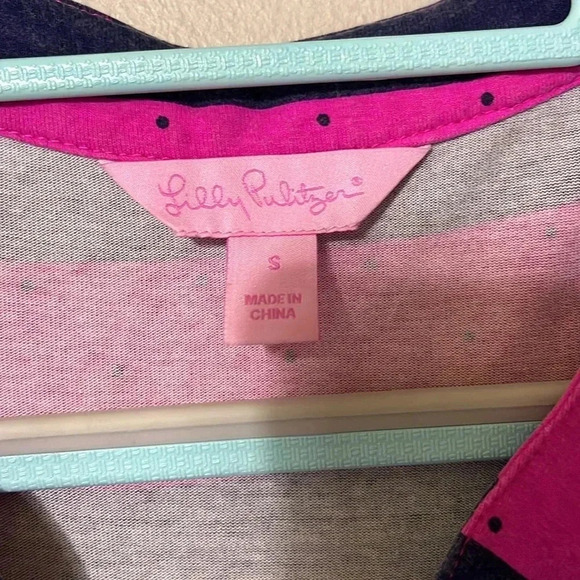 Lilly Pulitzer Beckett Dress Size Small Mambo Pink Blue Stripe Knee Length - Picture 8 of 10
